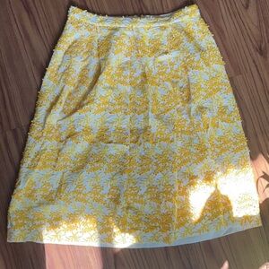 Topshop Cream and Yellow Flower Skirt